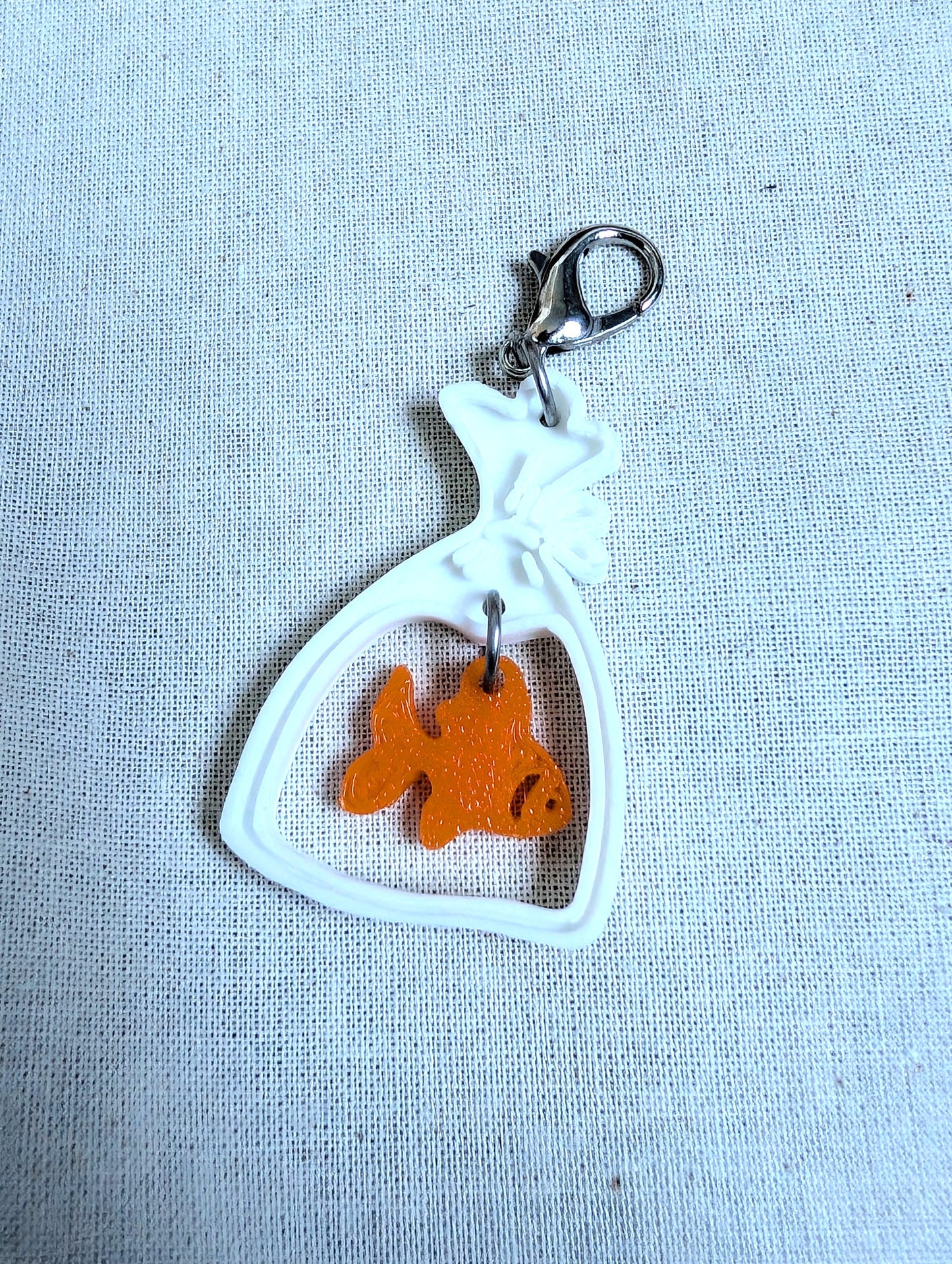Goldfish-in-a-Bag Progress Keeper 3D Printed Stitch Marker for Knitting & Crochet