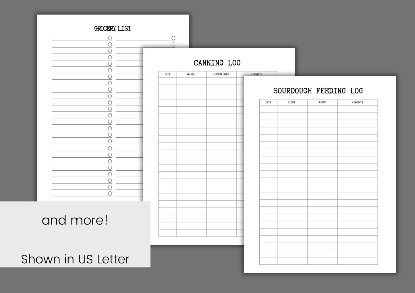 Recipe Planner Module (Add on) – 14 Minimalist Printable Pages | Meal Planning, Recipe Cards, Inventory, and more