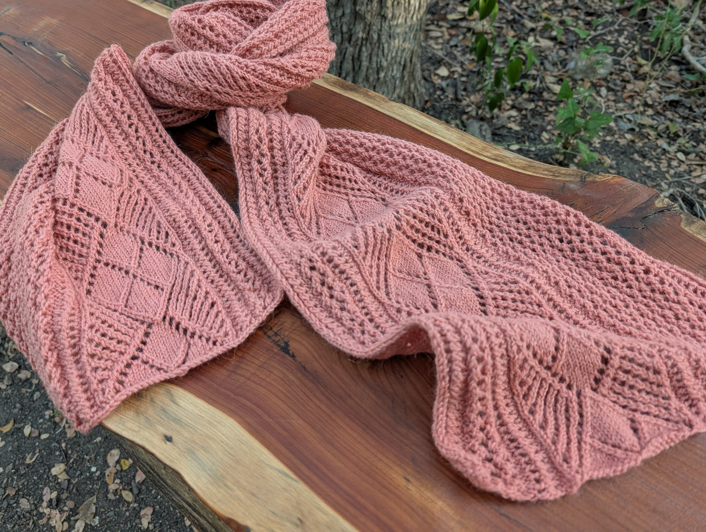 Knitting Pattern - Scarf - Argyle Lace - Spring Scarf Wrap