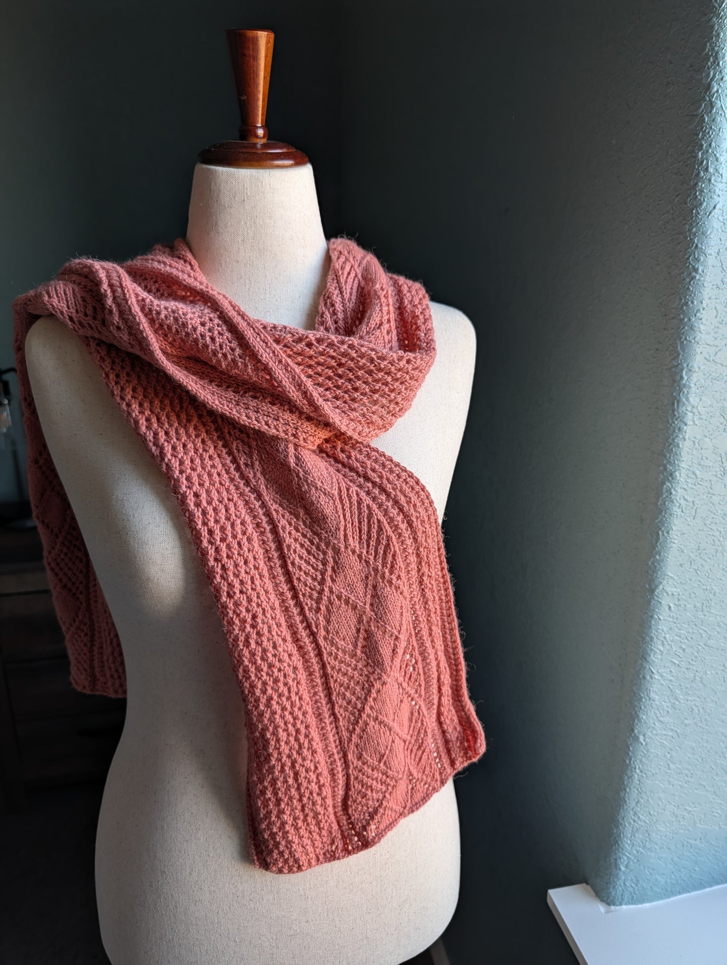 Knitting Pattern - Scarf - Argyle Lace - Spring Scarf Wrap