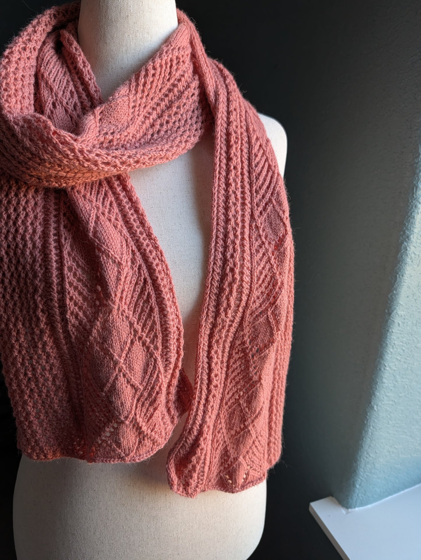 Knitting Pattern - Scarf - Argyle Lace - Spring Scarf Wrap