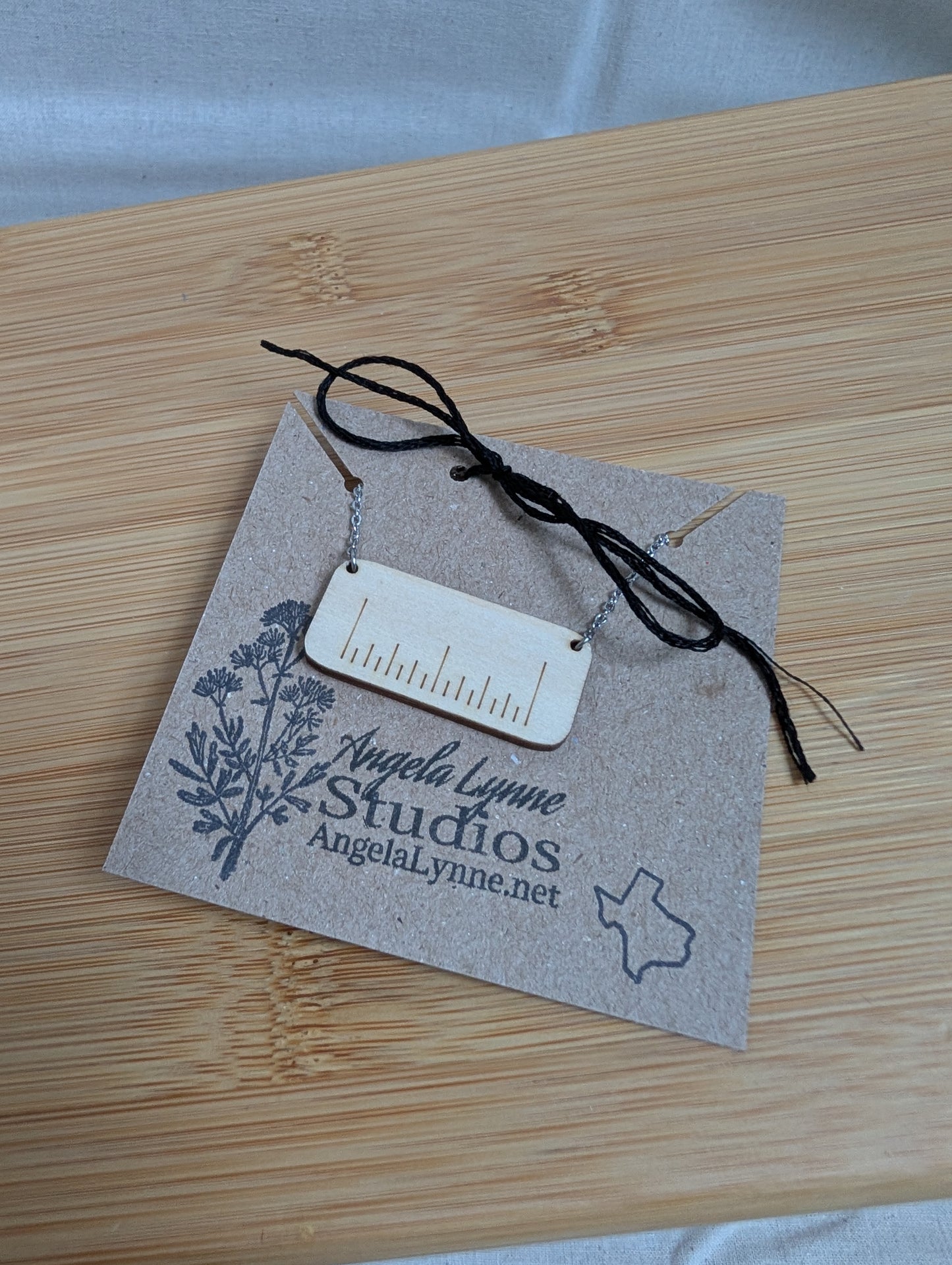 Necklace - Minimalist Basswood One Inch Ruler – Magnetic Clasp for Easy Wear