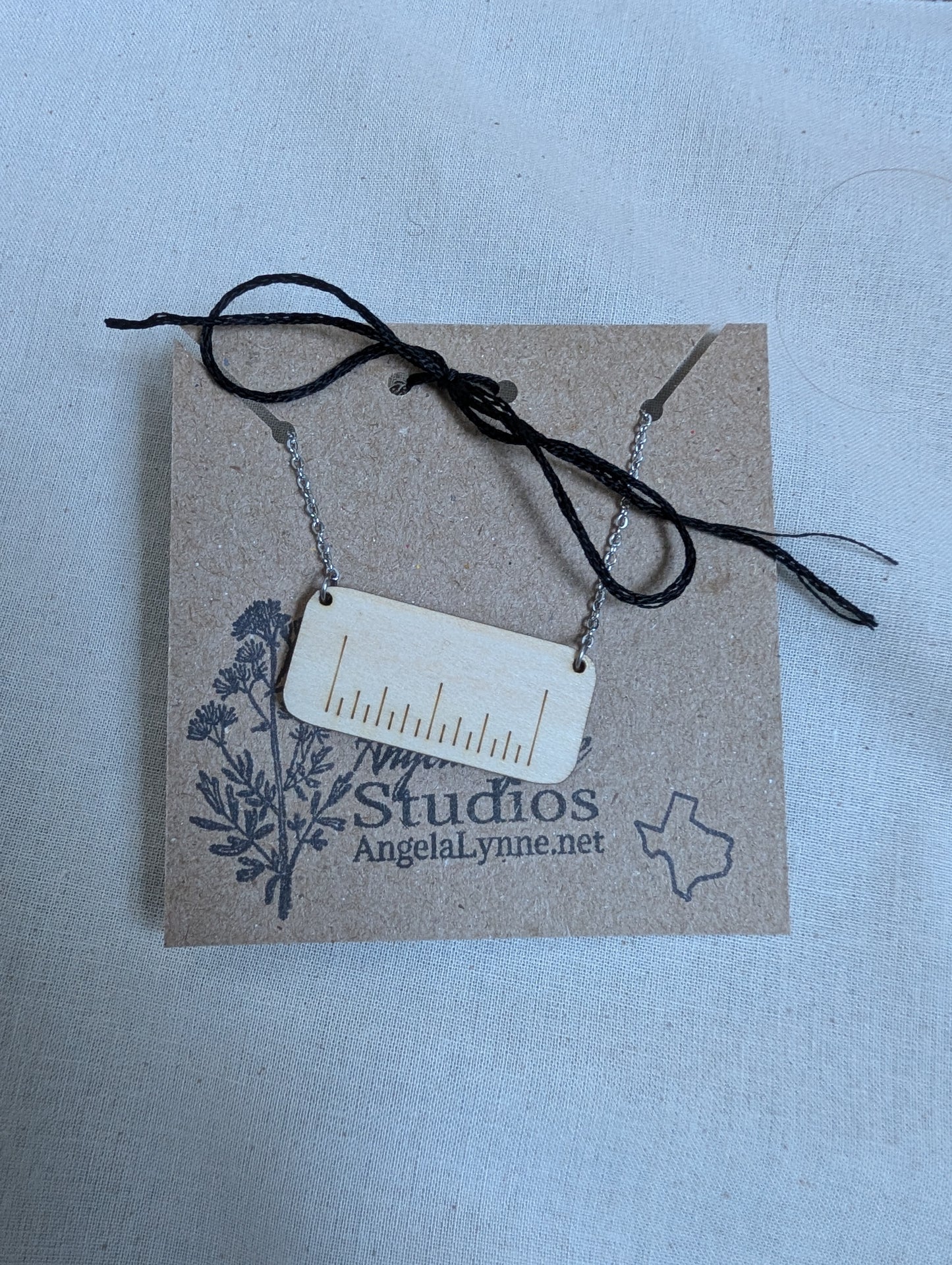 Necklace - Minimalist Basswood One Inch Ruler – Magnetic Clasp for Easy Wear