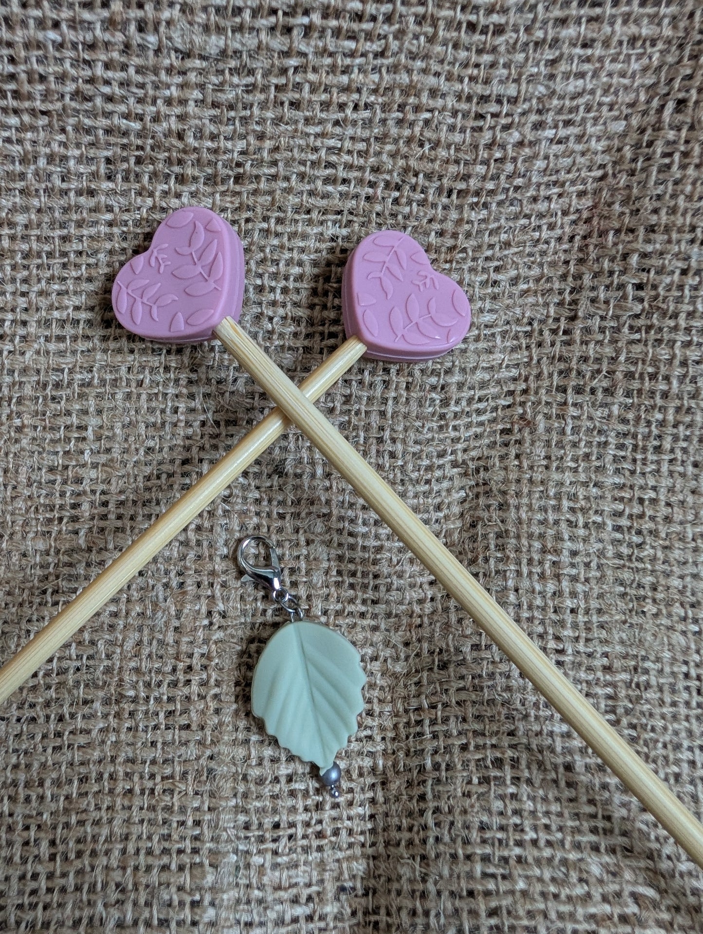 Knitting Needle Stitch Protectors – Floral & Nature Collection  Includes Matching Progress Keeper