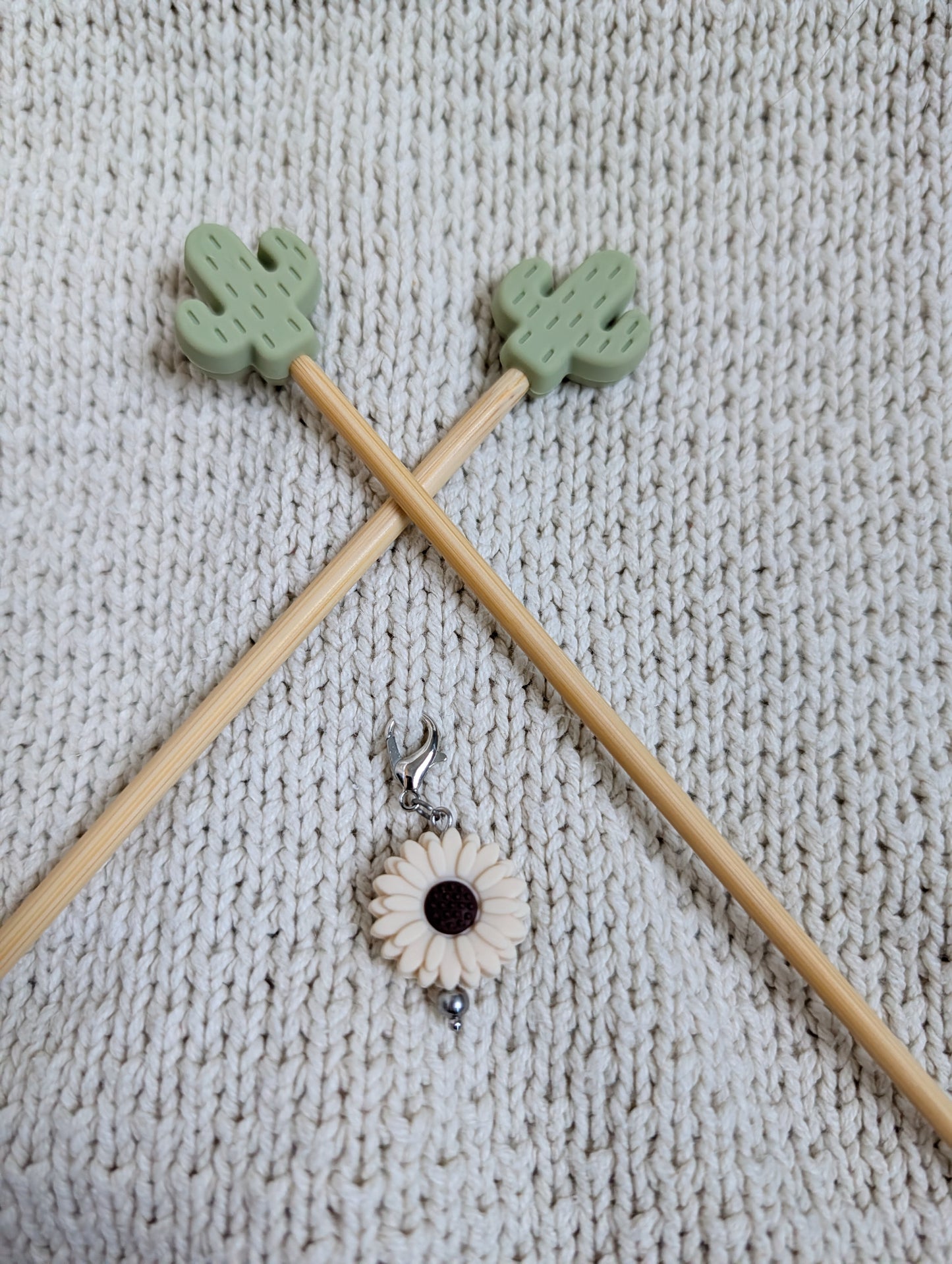 Knitting Needle Stitch Protectors – Floral & Nature Collection  Includes Matching Progress Keeper