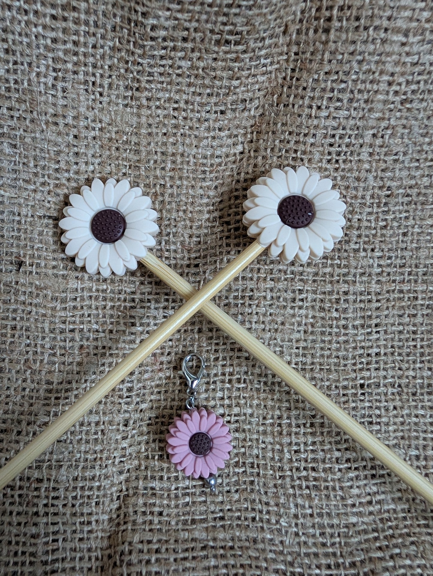 Knitting Needle Stitch Protectors – Floral & Nature Collection  Includes Matching Progress Keeper