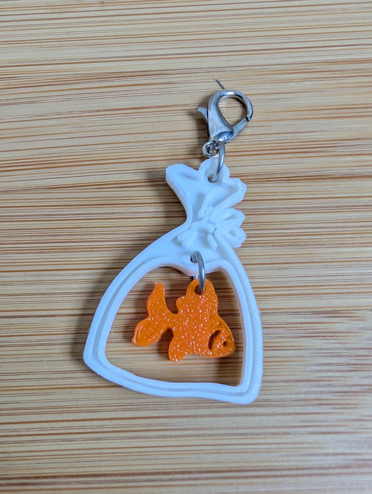 Goldfish-in-a-Bag Progress Keeper  3D Printed Stitch Marker for Knitting & Crochet