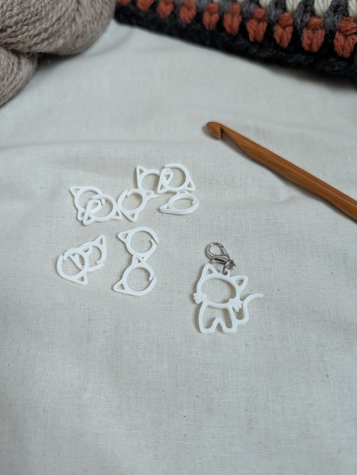 Minimalist Cat Crochet Stitch Marker Set