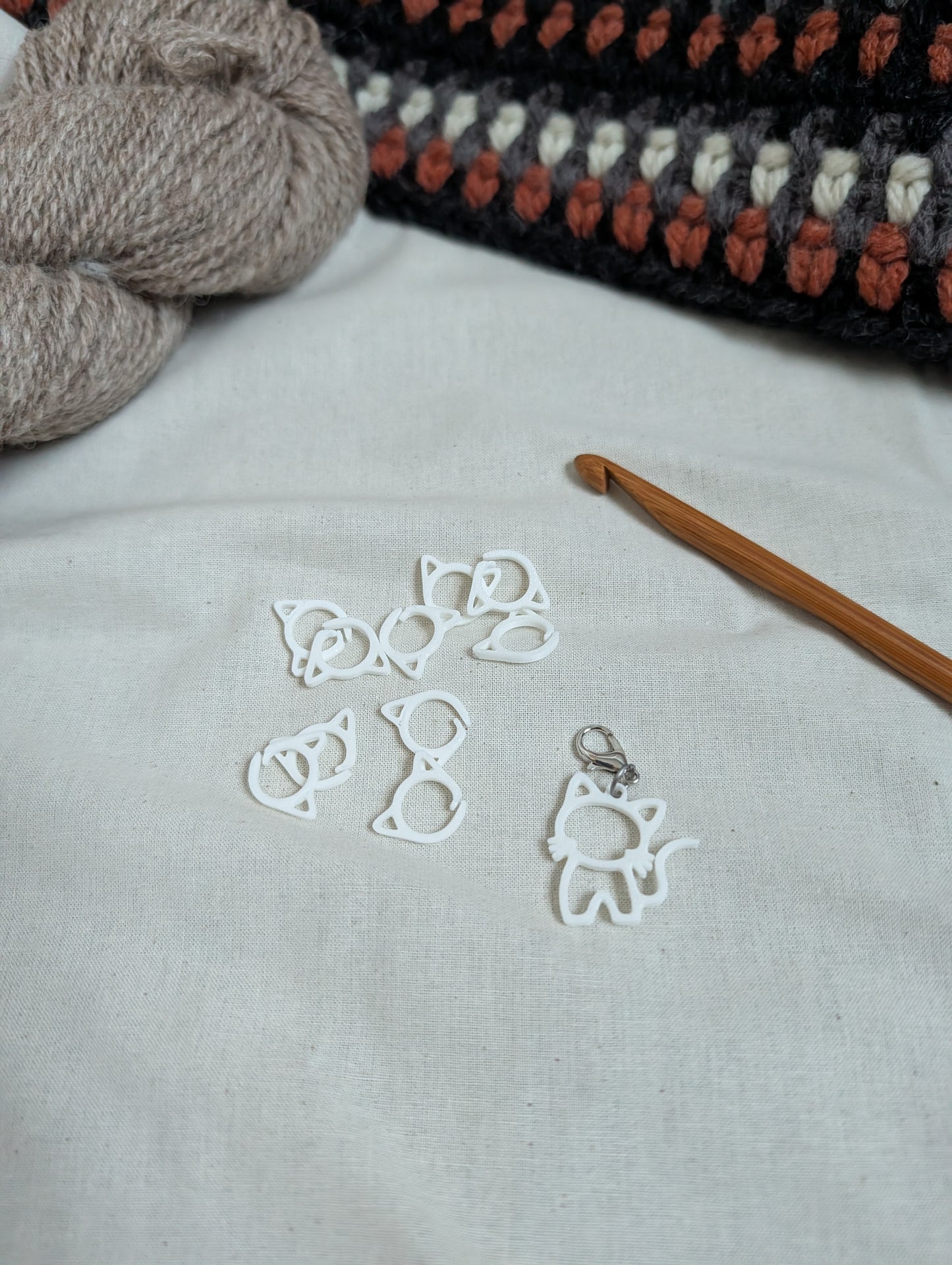 Minimalist Cat Crochet Stitch Marker Set