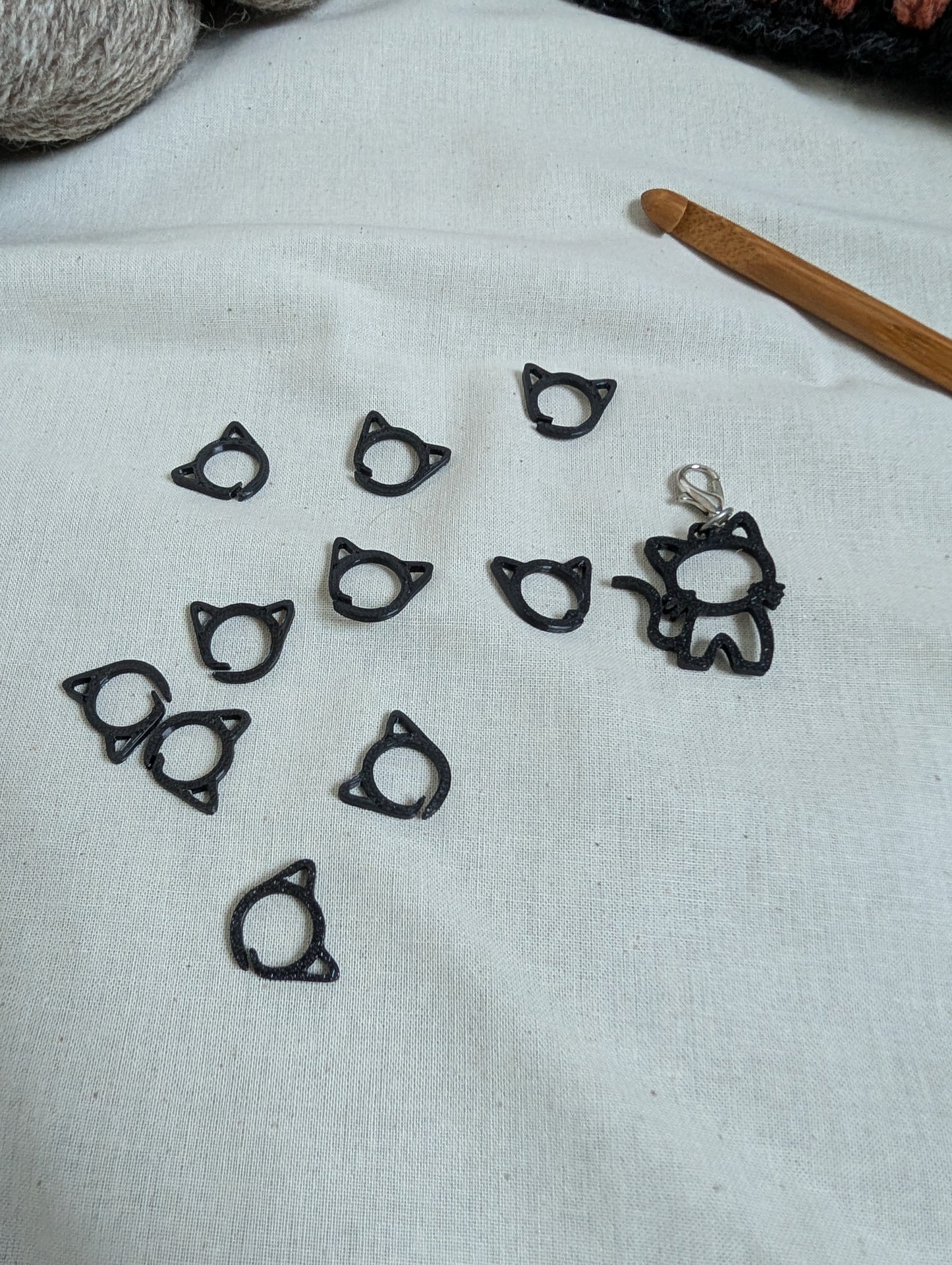 Minimalist Cat Crochet Stitch Marker Set