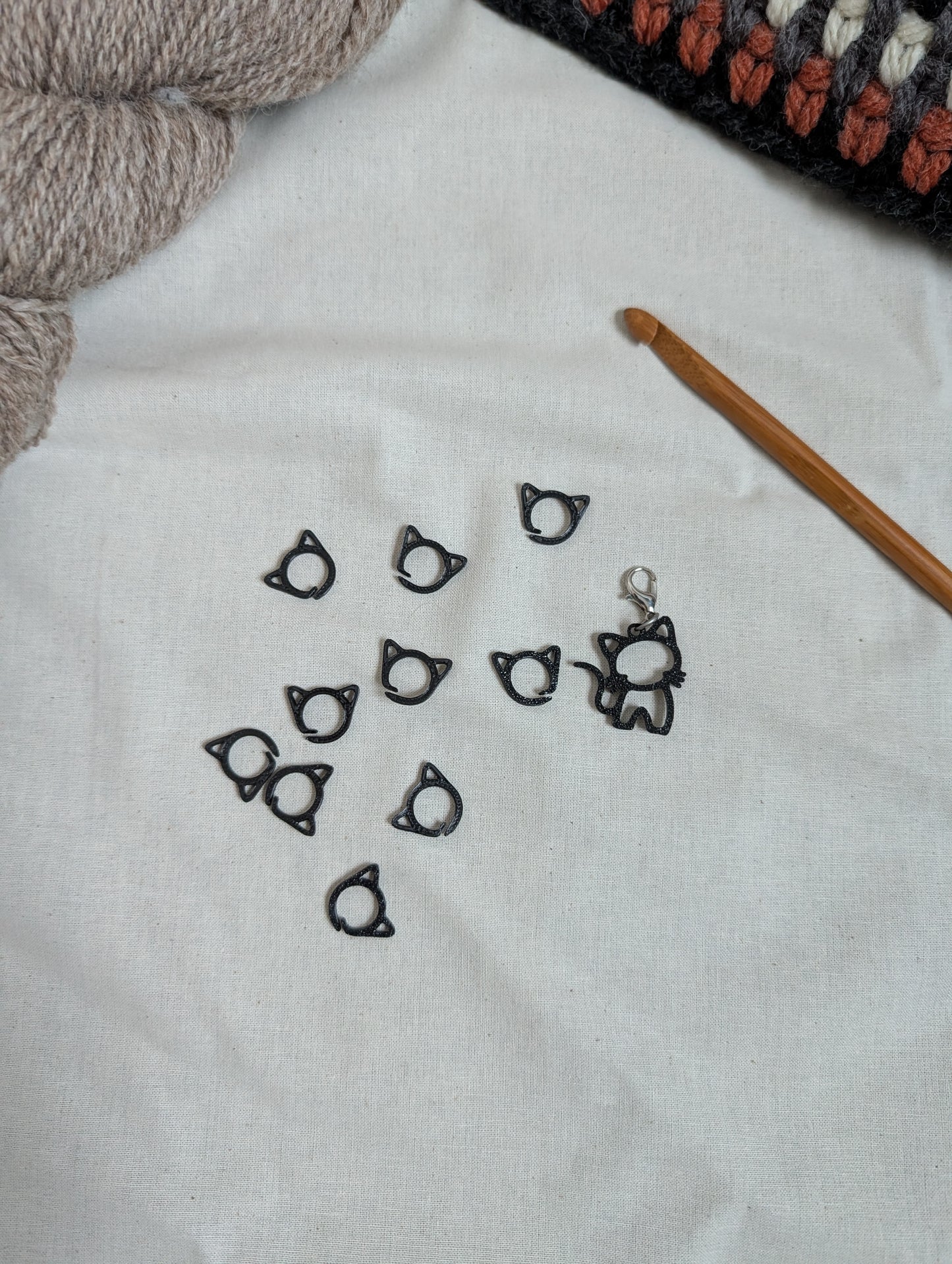 Minimalist Cat Crochet Stitch Marker Set