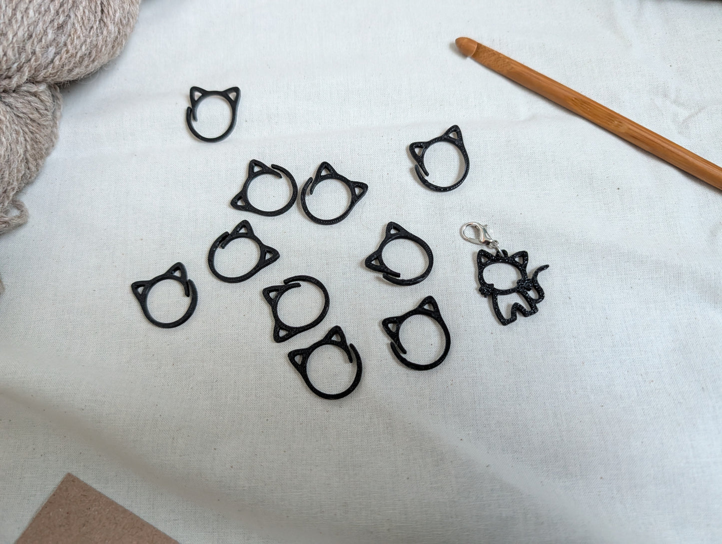 Minimalist Cat Crochet Stitch Marker Set