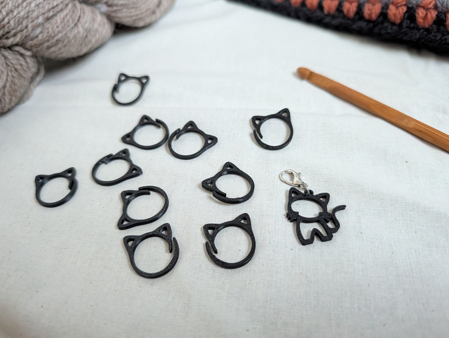 Minimalist Cat Crochet Stitch Marker Set