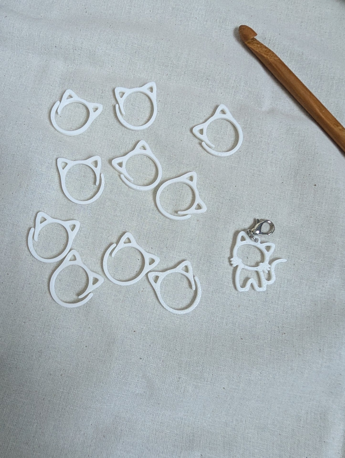 Minimalist Cat Crochet Stitch Marker Set
