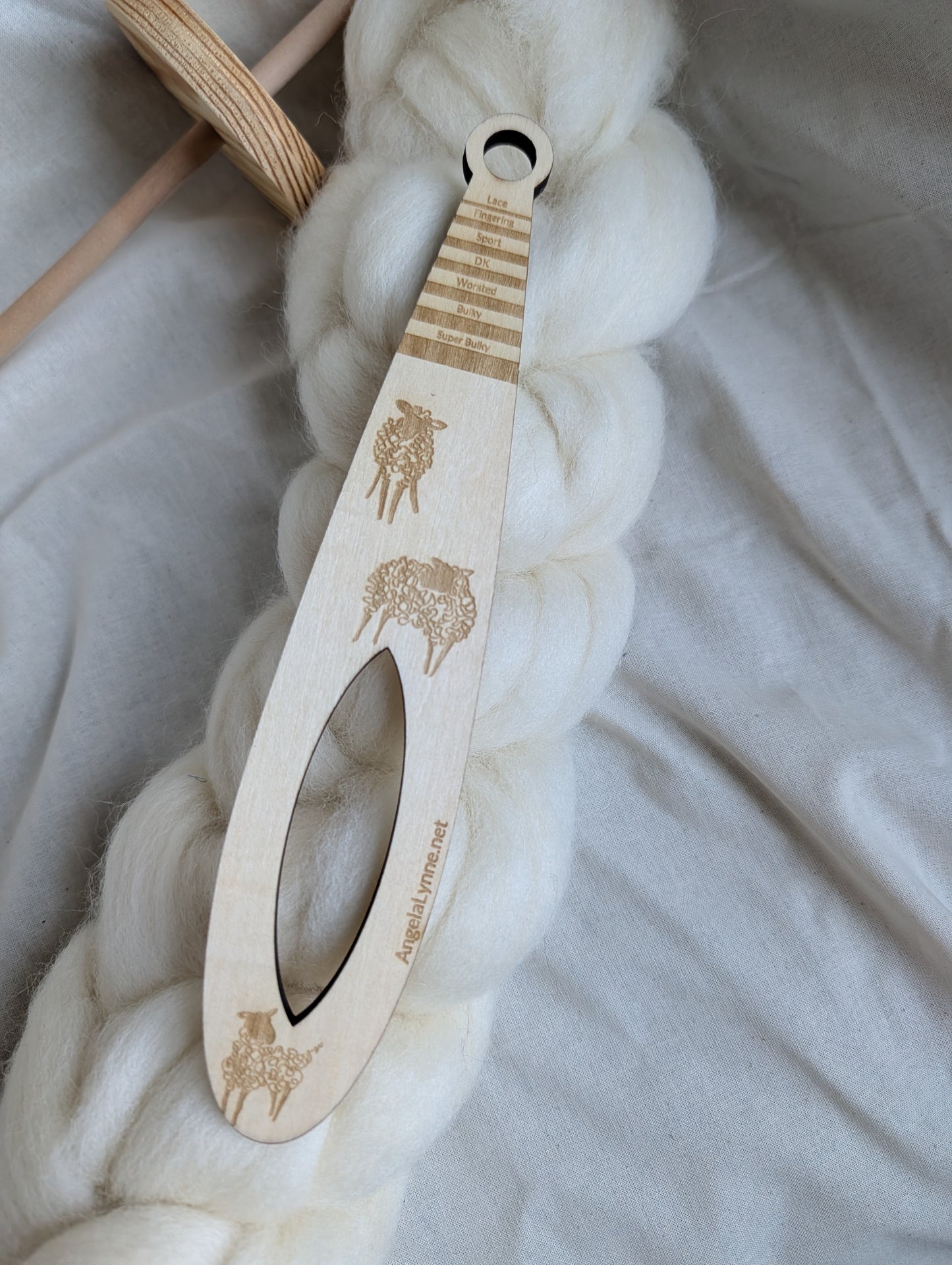 Wrist Distaff - Sheep - Optional Wristlet