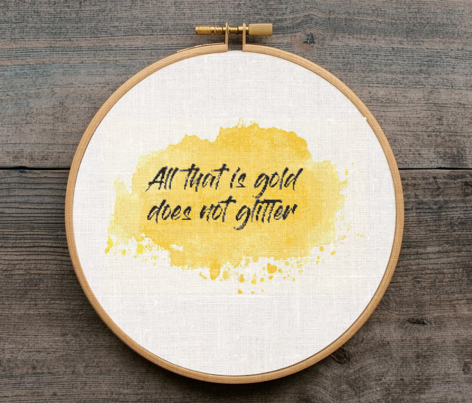 Cross Stitch Pattern - All That is Gold does not Glitter - Lord of the Rings - Watercolor