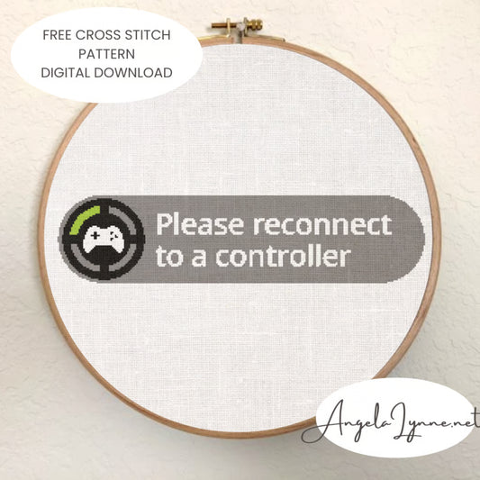 Cross Stitch Pattern - Please Reconnect to a Controller