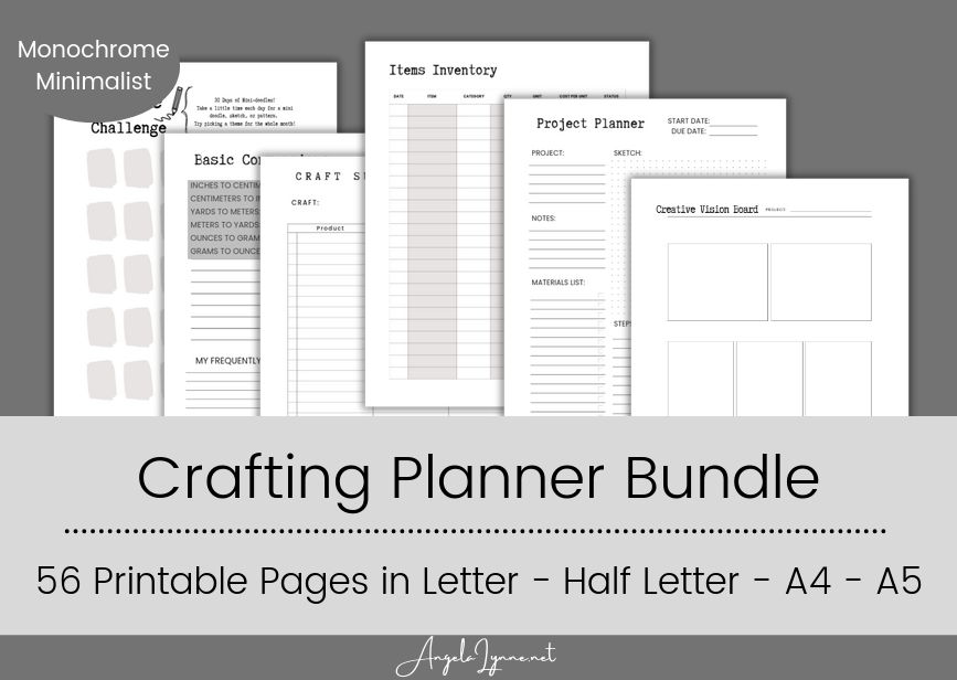 Crafting Planner Bundle – 56 Printable Pages for Creatives & Makers