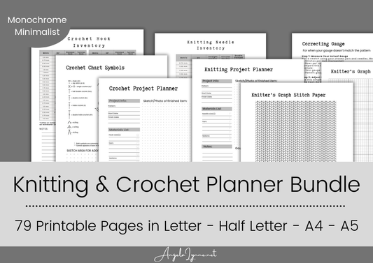 Knitting & Crochet Planner Bundle – 81 Printable Pages for Makers & Fiber Artists