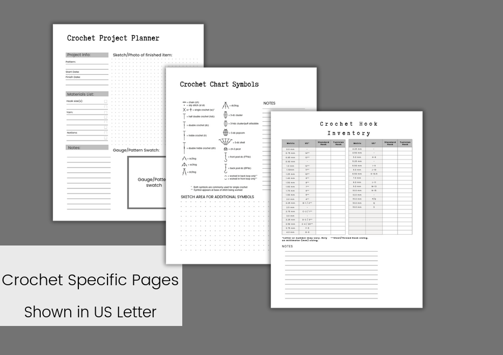 Crochet Planner Bundle – 71 Printable Pages for Makers & Fiber Artists