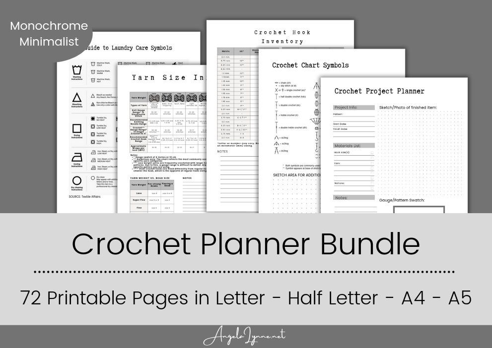 Crochet Planner Bundle – 71 Printable Pages for Makers & Fiber Artists