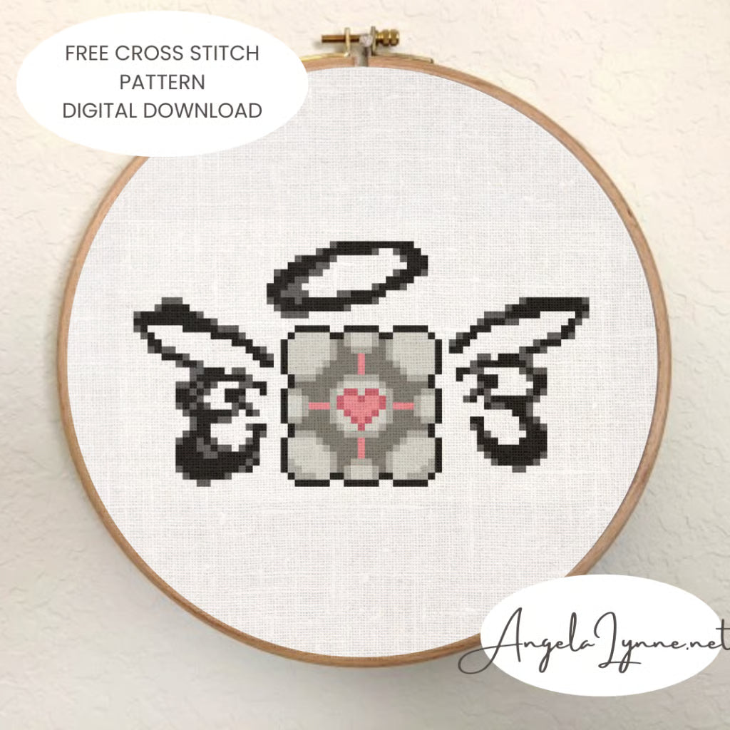 Cross Stitch Pattern - Portal 2 - Companion Cube Angel