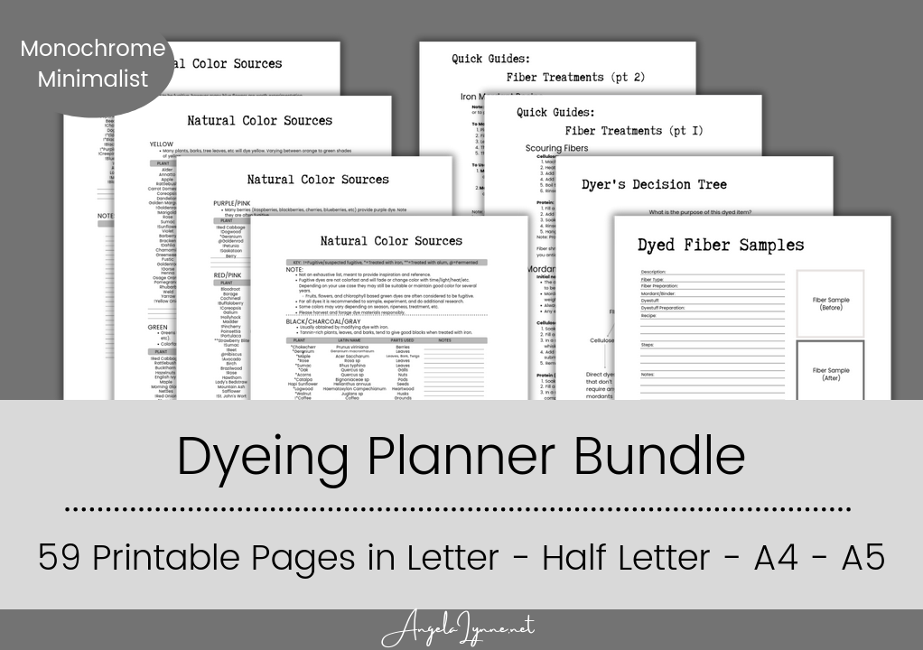 Yarn Dyeing Planner Bundle – 70 Printable Pages for Fiber Artists & Dyers