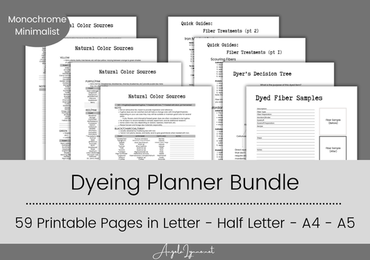 Yarn Dyeing Planner Bundle – 70 Printable Pages for Fiber Artists & Dyers