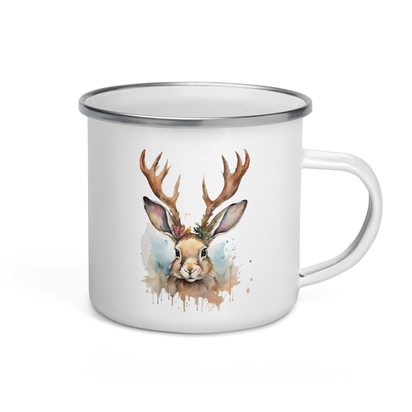 Enamel Mug - Watercolor Jackalope