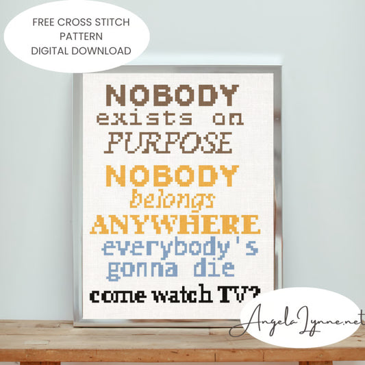 Cross Stitch Pattern - Rick and Morty - Nobody Exists on Purpose