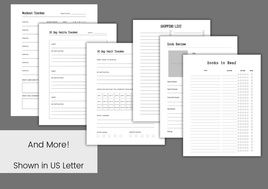 Core Planner Module – 43 Minimalist Printable Pages | Daily, Weekly, Monthly & Yearly Planning