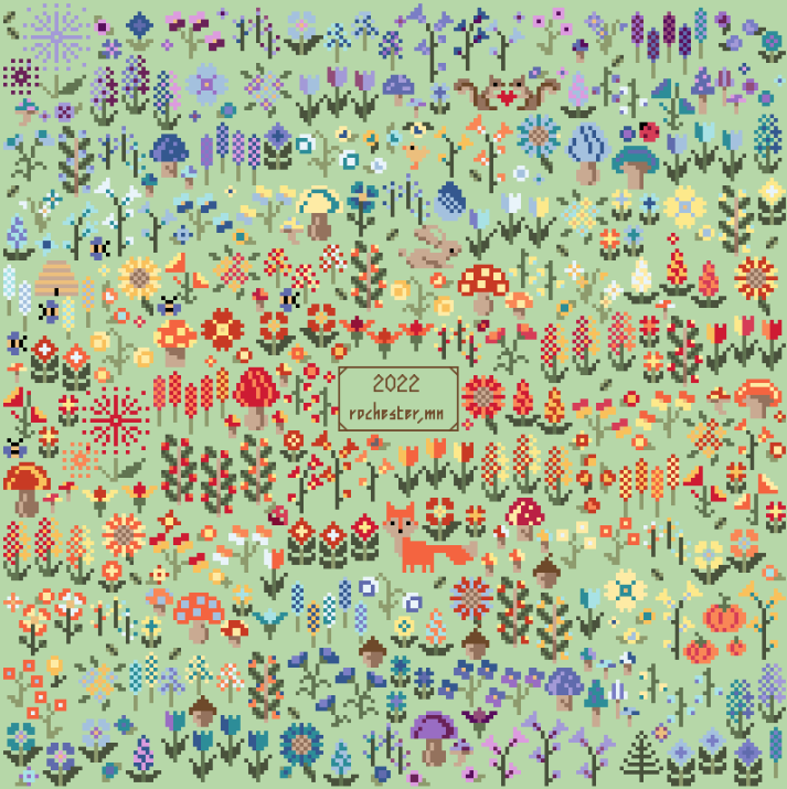 Cross Stitch Pattern - High Low Temperature Stitch-A-Long - Garden