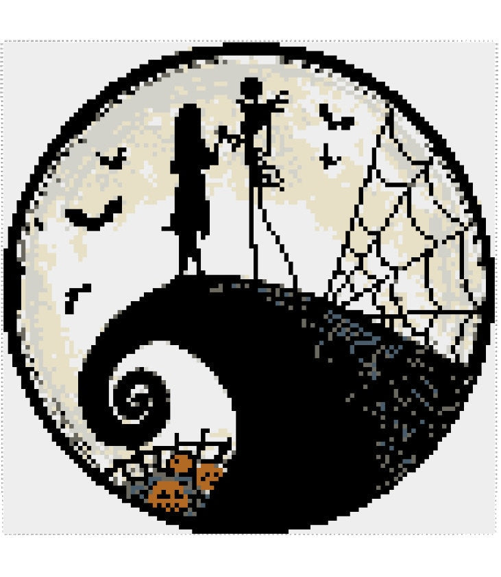 Cross Stitch Pattern - The Nightmare Before Christmas - Hoop pattern - 2 versions