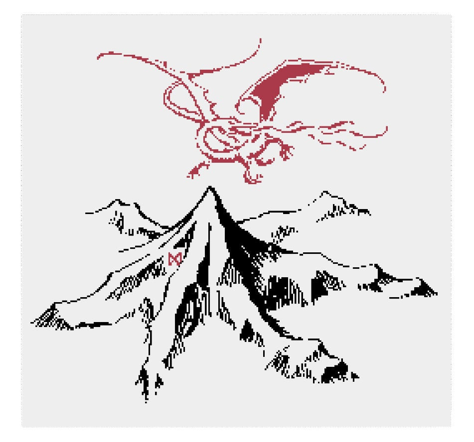 Cross Stitch Pattern - The Lonely Mountain - The Hobbit