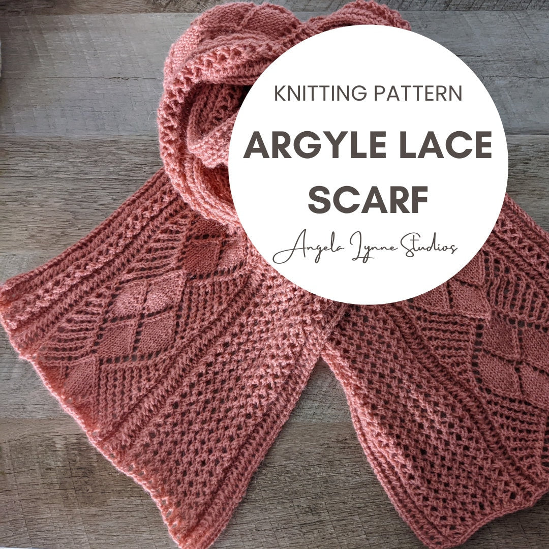 Knitting Pattern - Scarf - Argyle Lace - Spring Scarf Wrap