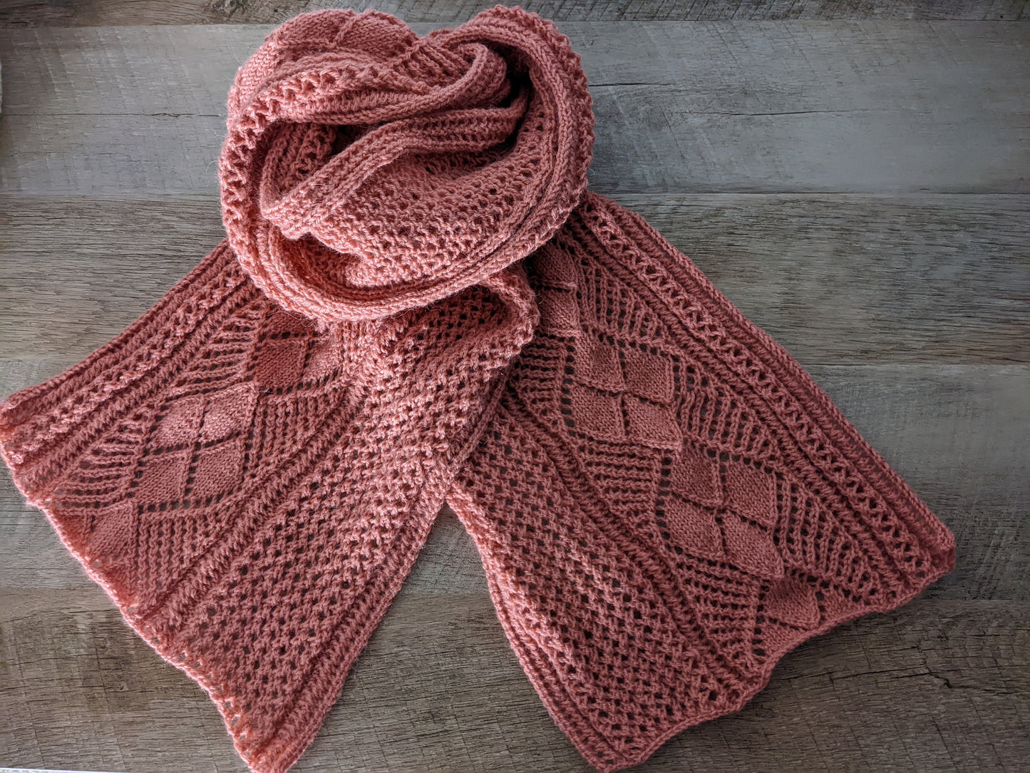 Knitting Pattern - Scarf - Argyle Lace - Spring Scarf Wrap