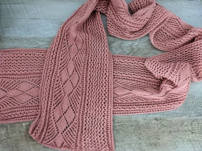 Knitting Pattern - Scarf - Argyle Lace - Spring Scarf Wrap