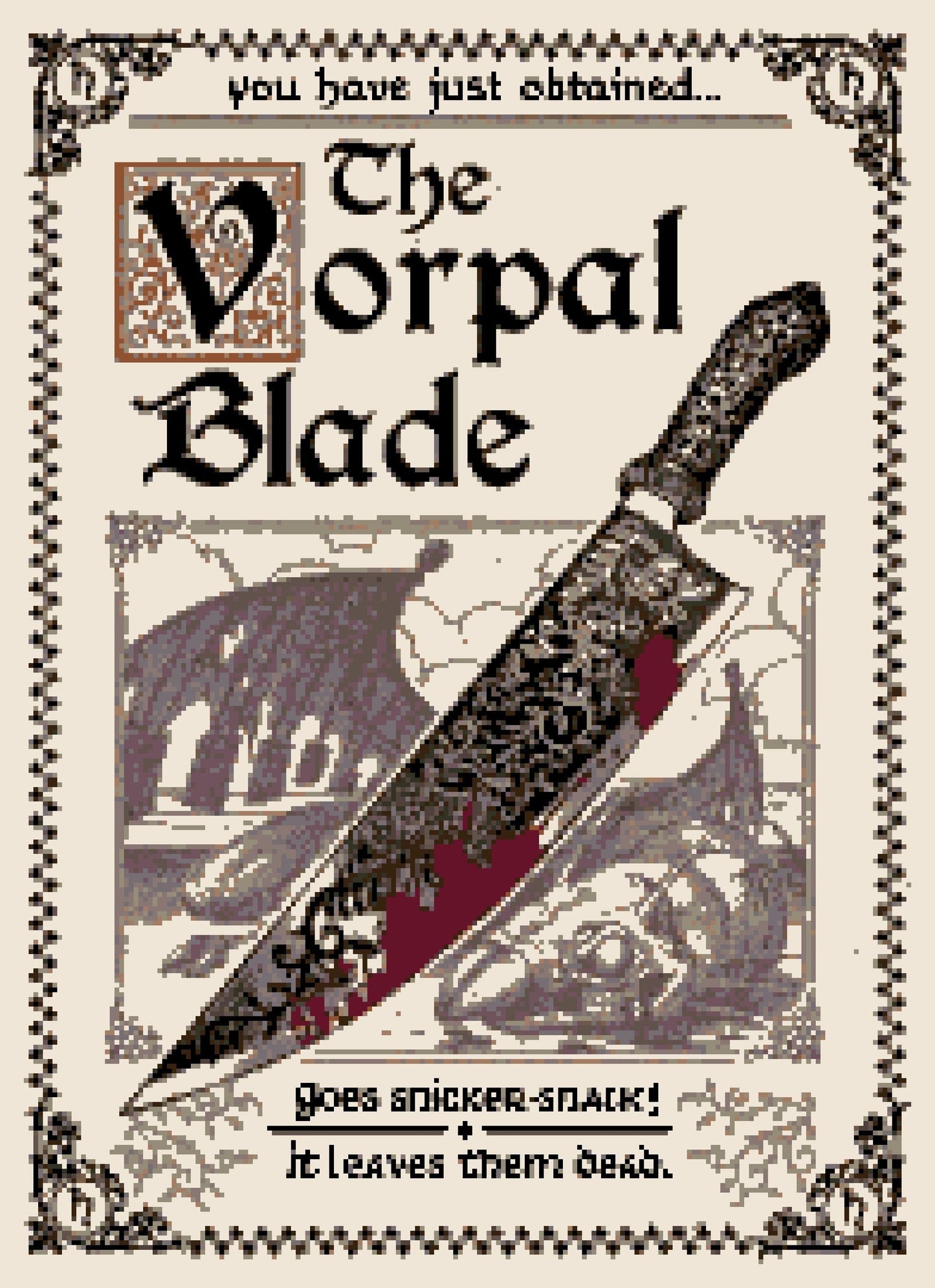 Cross Stitch Pattern - Alice Madness Returns - Vorpal Blade
