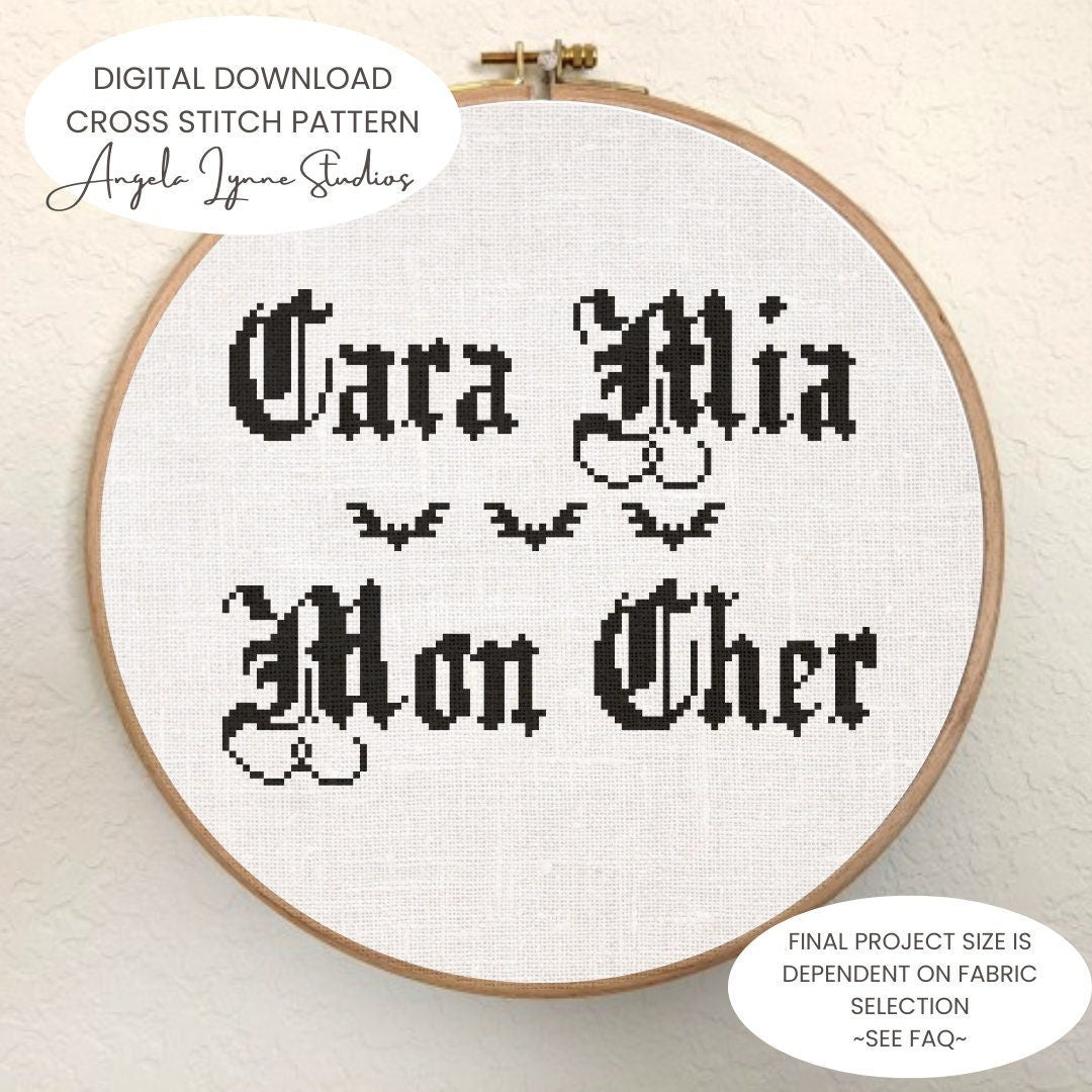 Cross Stitch Pattern - Addams Family - Cara Mia - Mon Cher