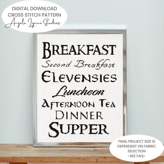 Cross Stitch Pattern - Lord of the Rings - Second Breakfast - Shire Meals