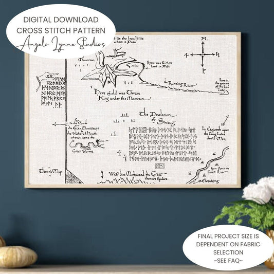Cross Stitch Pattern - Thror's Map - The Hobbit - Full Size Large Pattern
