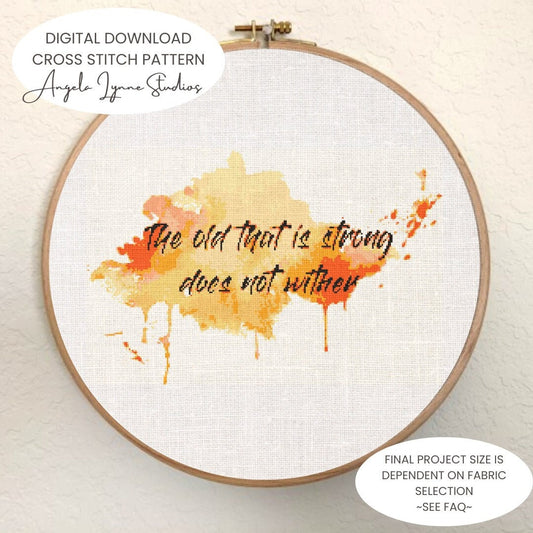 Cross Stitch Pattern - The old that is strong does not wither - Lord of the Rings - Watercolor