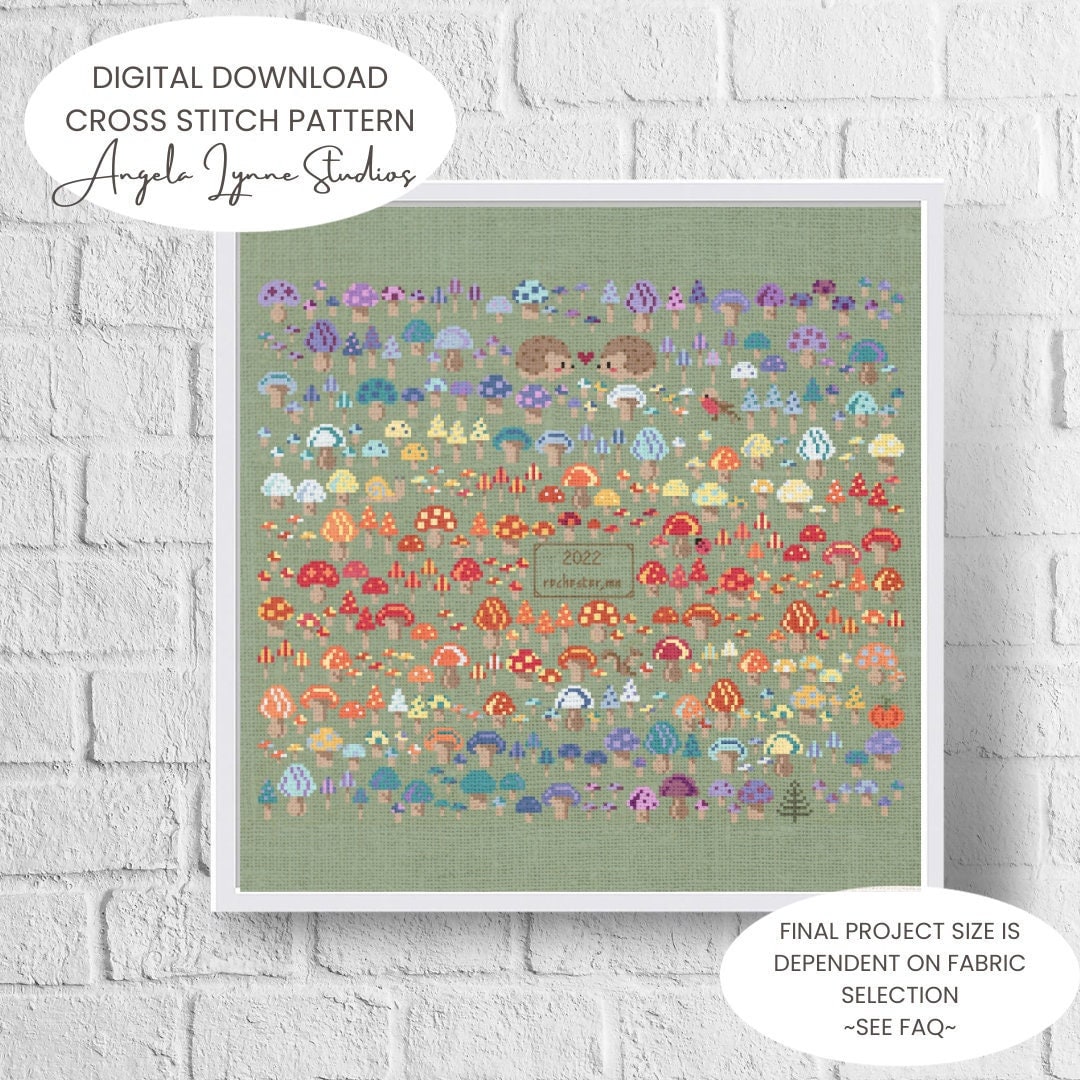 Cross Stitch Pattern - High Low Temperature Stitch-along - Mushroom Patch