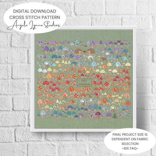 Cross Stitch Pattern - High Low Temperature Stitch-along - Mushroom Patch