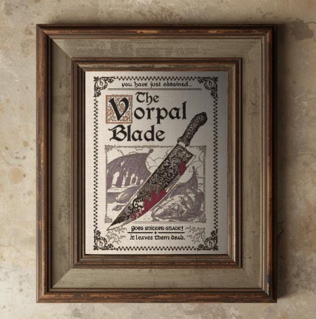 Cross Stitch Pattern - Alice Madness Returns - Vorpal Blade