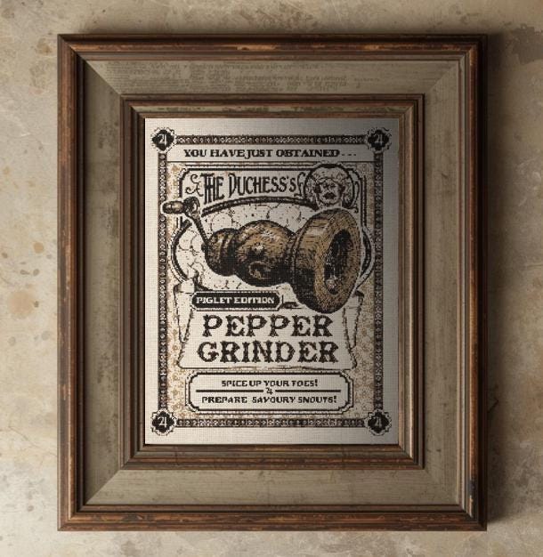 Cross Stitch Pattern - Alice Madness Returns - Pepper Grinder