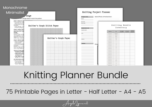 Knitting Planner Bundle – 75 Printable Pages for Fiber Artists & Makers