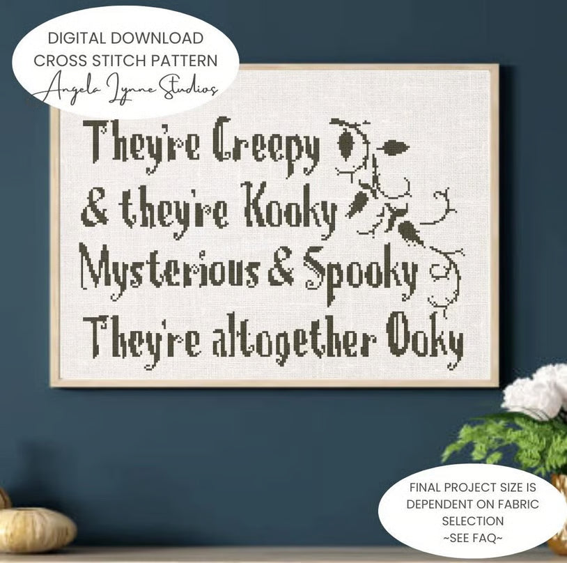 Cross Stitch Pattern - Addams Family - Creepy Kooky