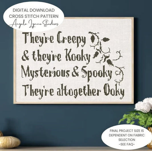 Cross Stitch Pattern - Addams Family - Creepy Kooky