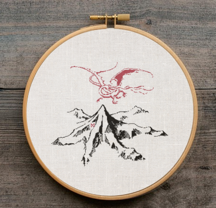 Cross Stitch Pattern - The Lonely Mountain - The Hobbit